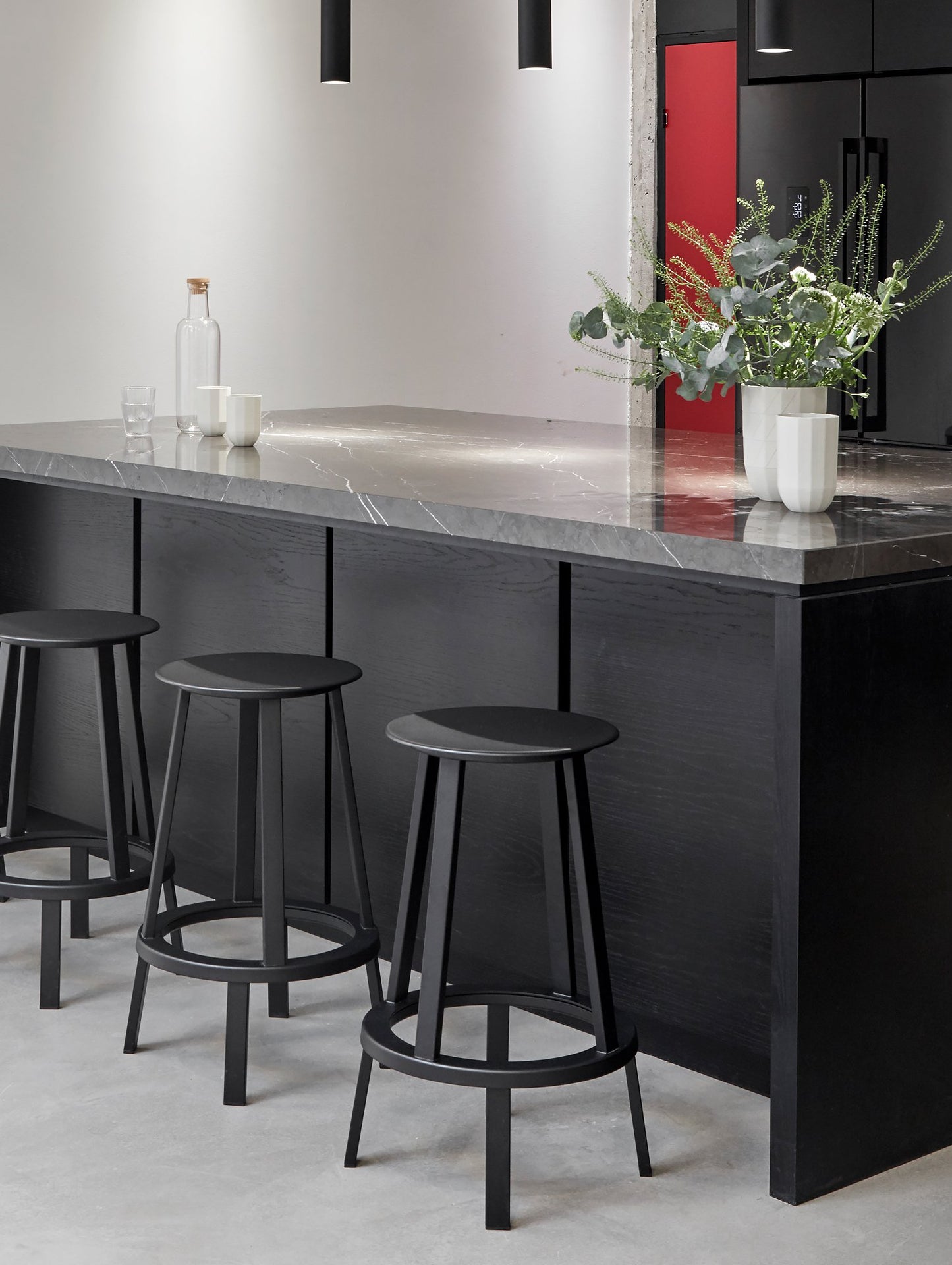 Revolver Bar Stool by HAY - Signal Black, Low