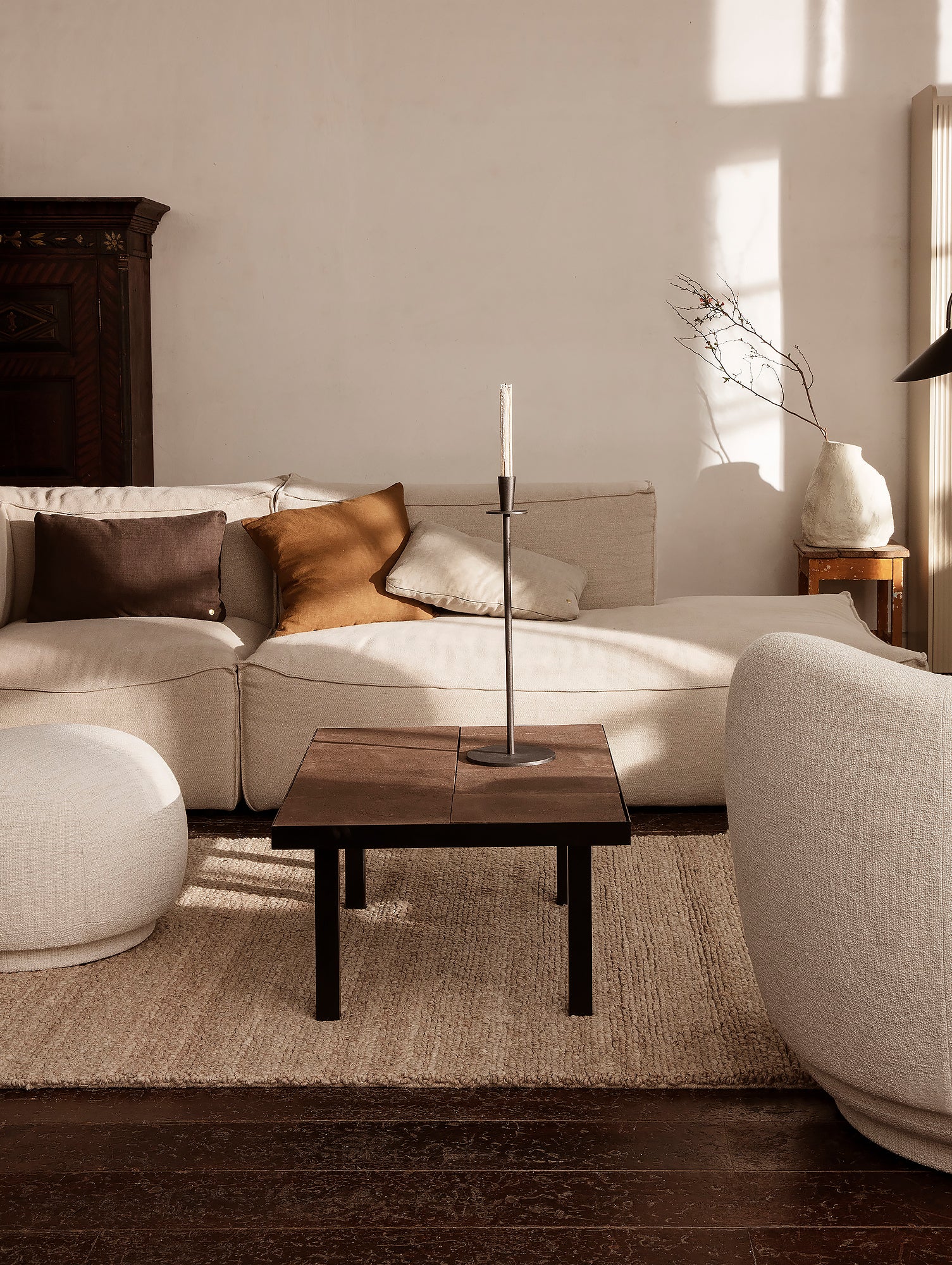 Rico Pouf in off-White Boucle by Ferm Living