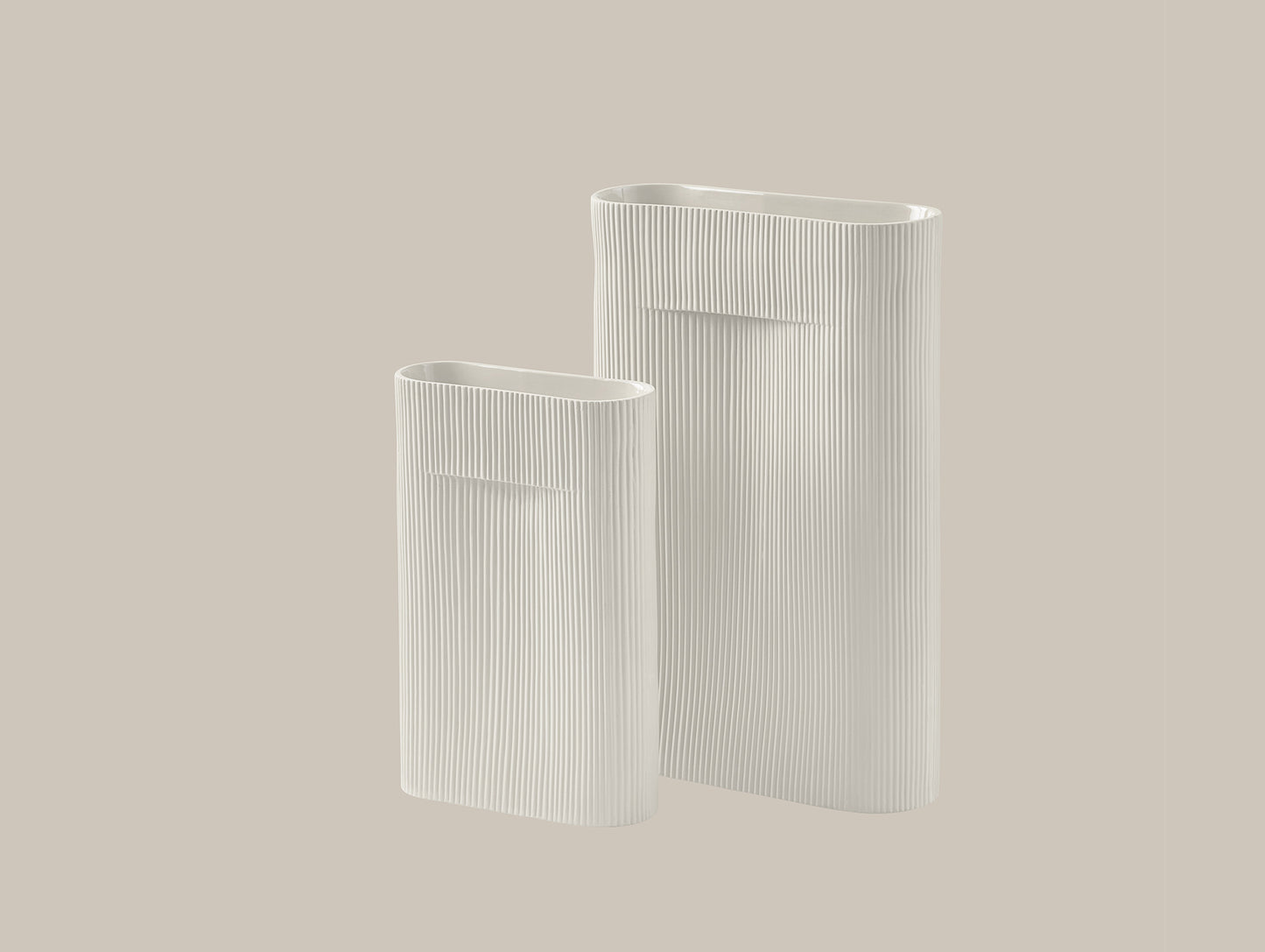 Ridge Vases in Off-White by Muuto