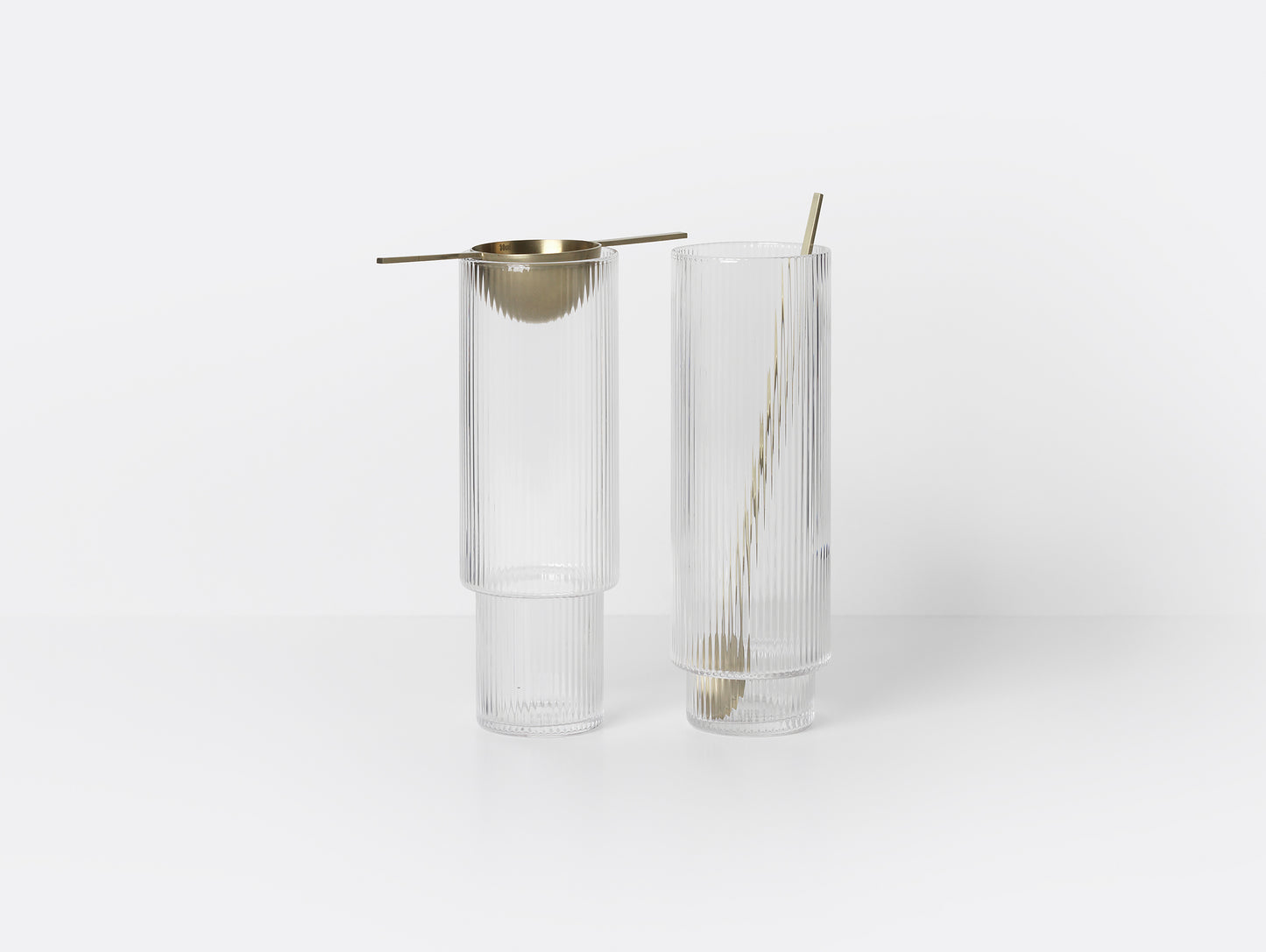 Ripple Long Glasses - Set of 4 (Clear) by Ferm Living