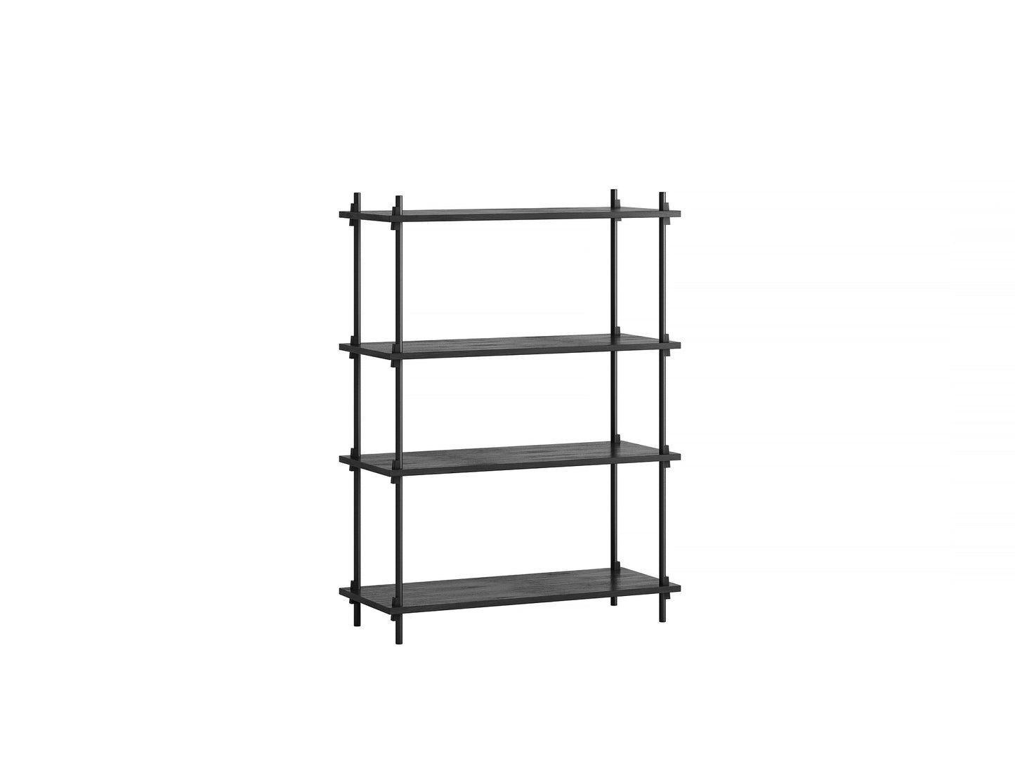 Moebe Shelving System - S.115.1.A Set in Black / Black Painted Oak