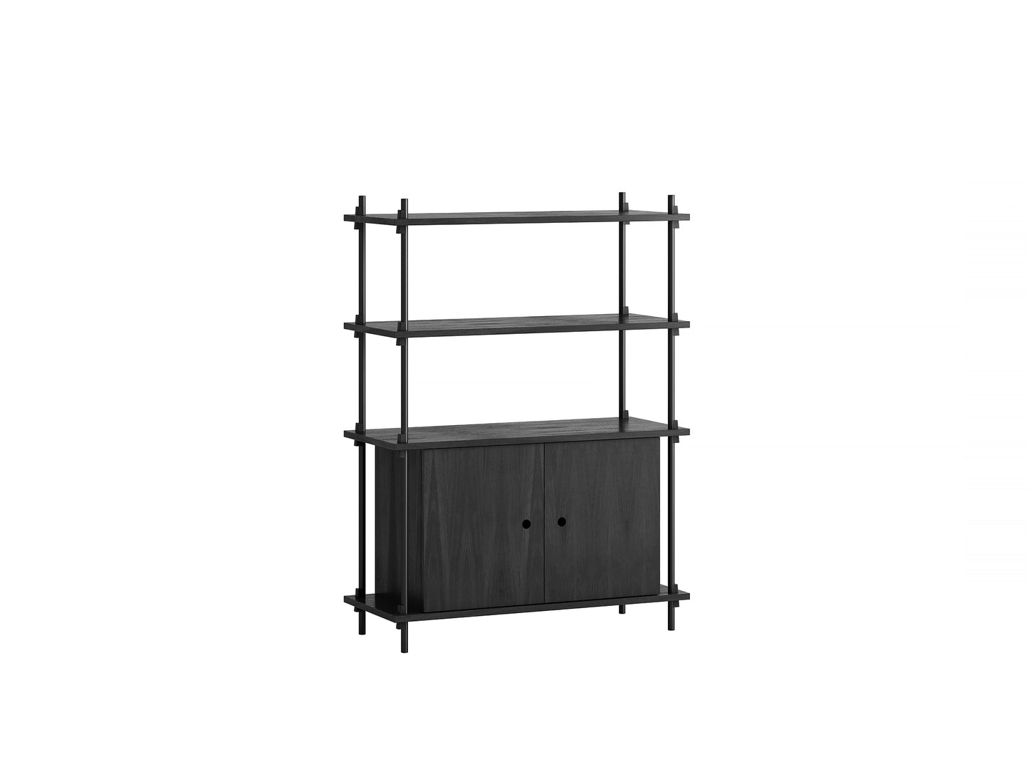 Moebe Shelving System - S.115.1.B Set in Black / Black Painted Oak