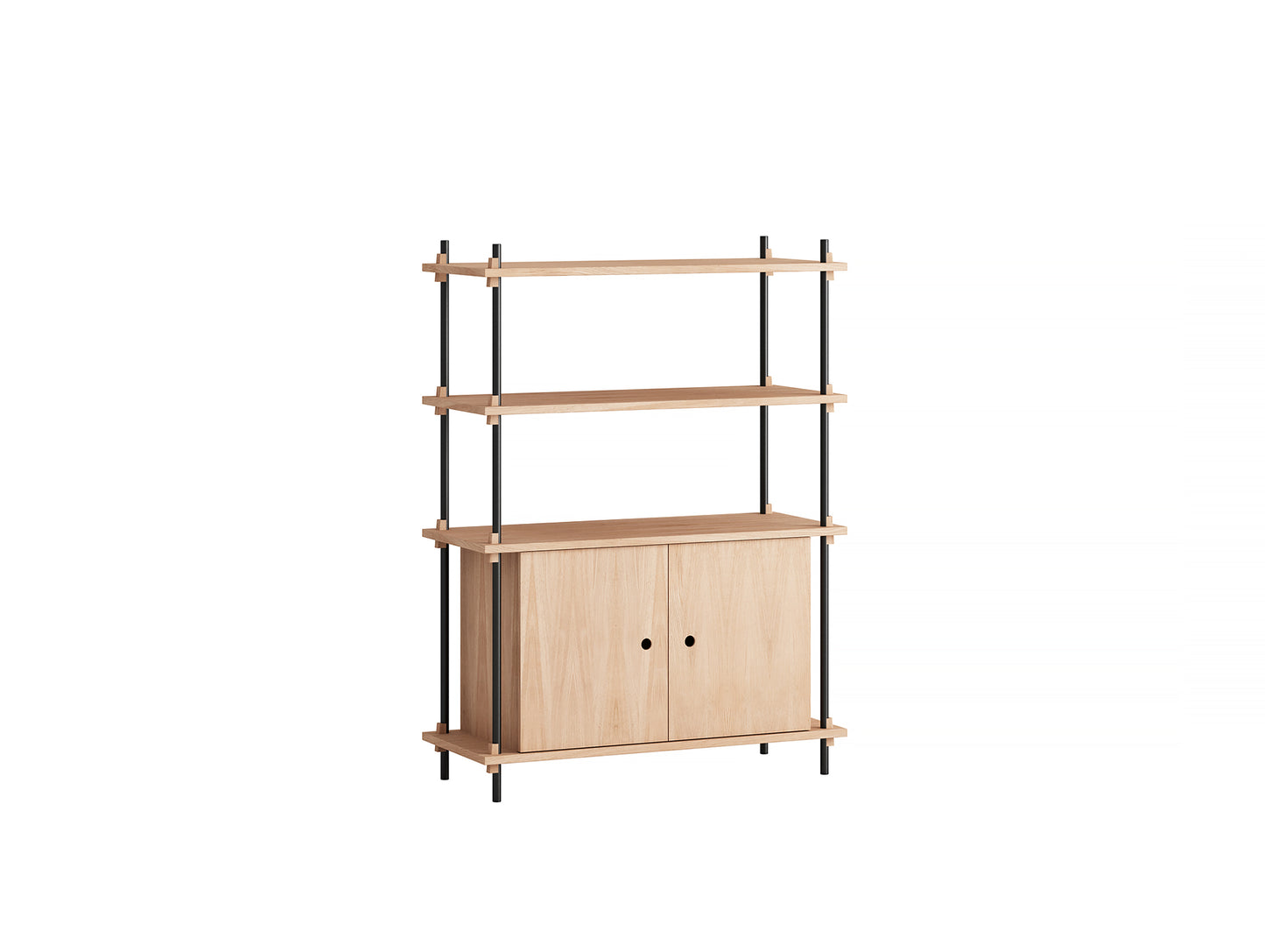 Moebe Shelving System - S.115.1.B Set in Black / Oiled Oak