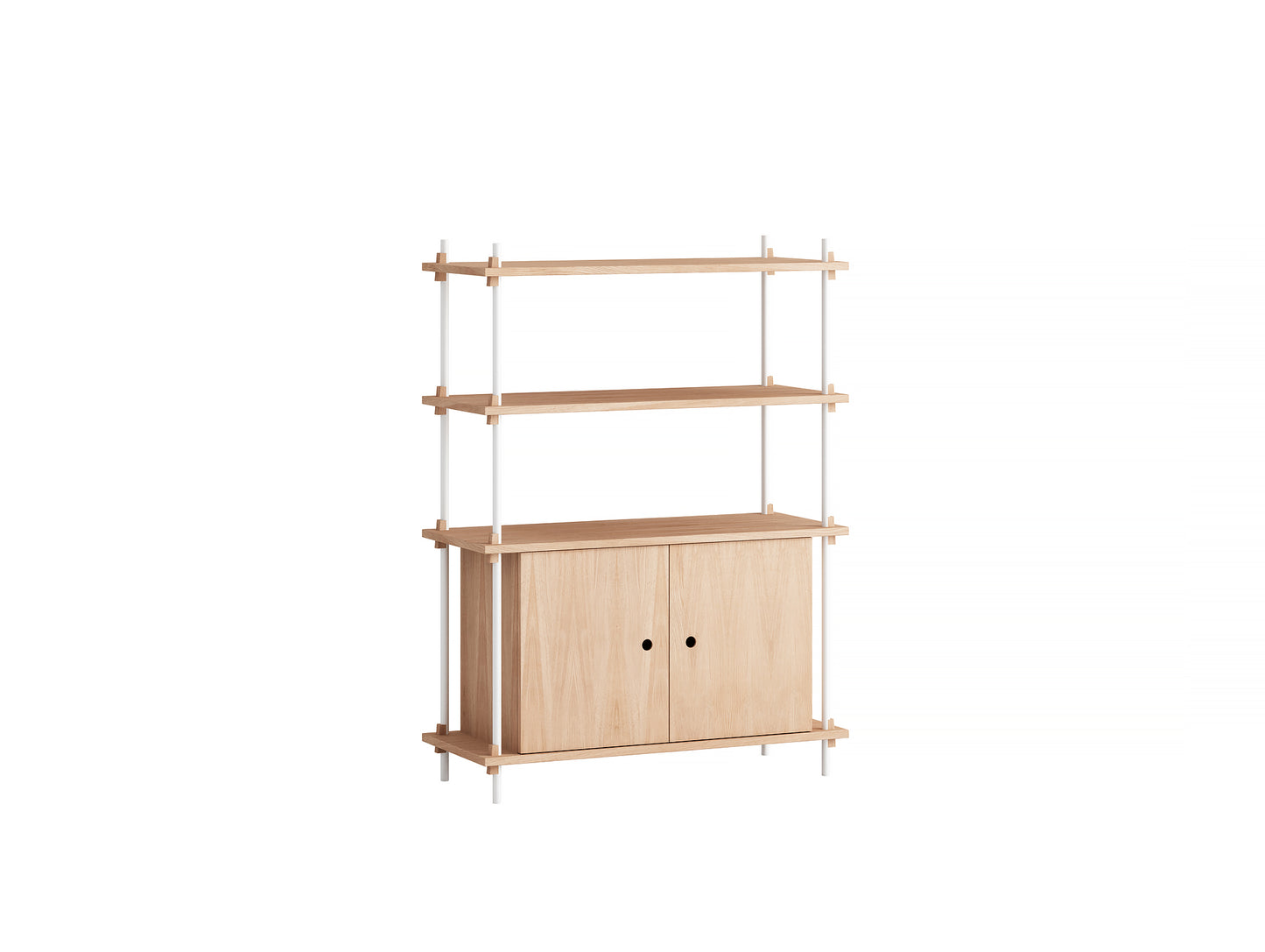 Moebe Shelving System - S.115.1.B Set in White / Oiled Oak