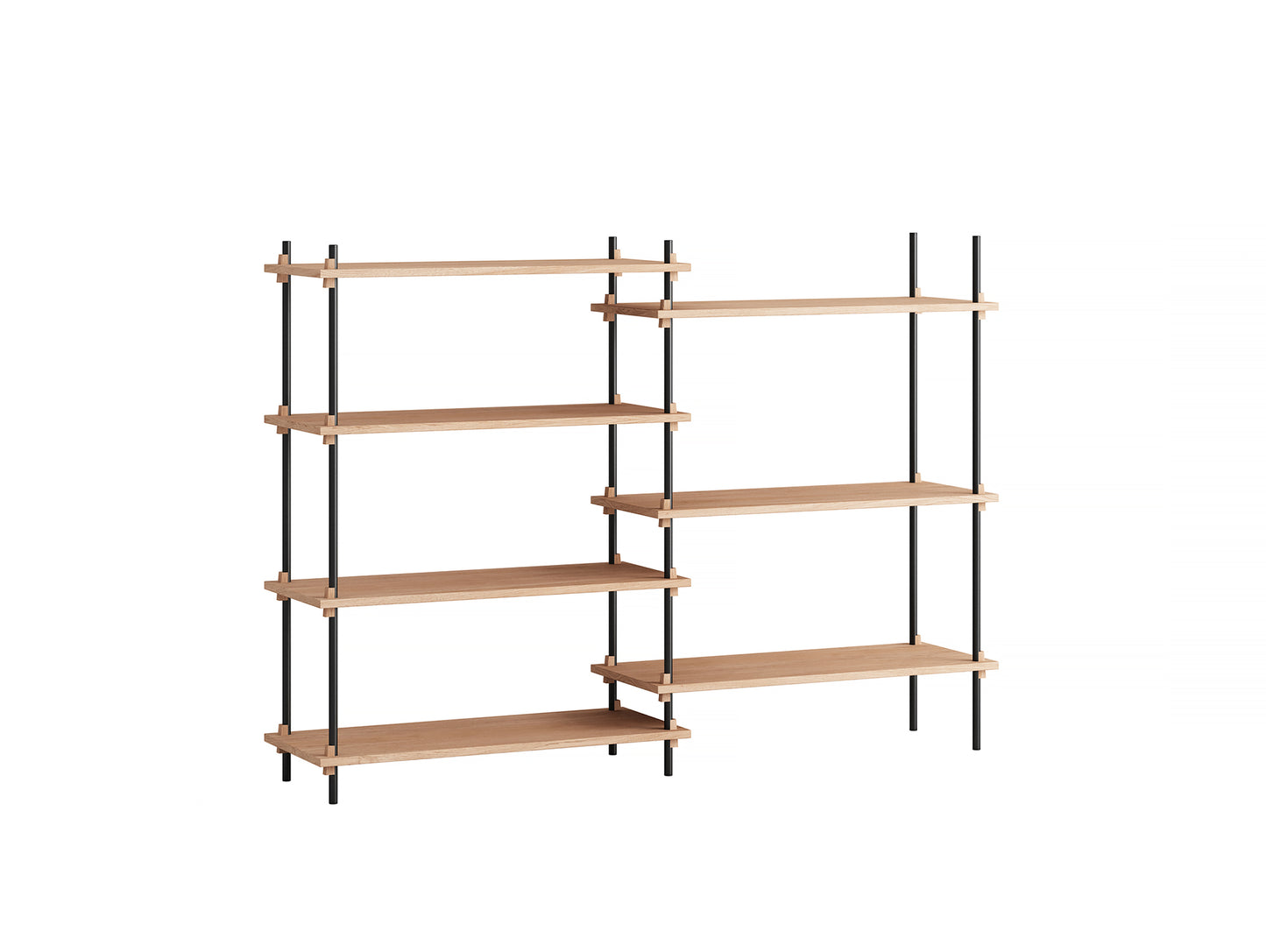 Moebe Shelving System - S.115.2.A Set in Black / Oiled Oak