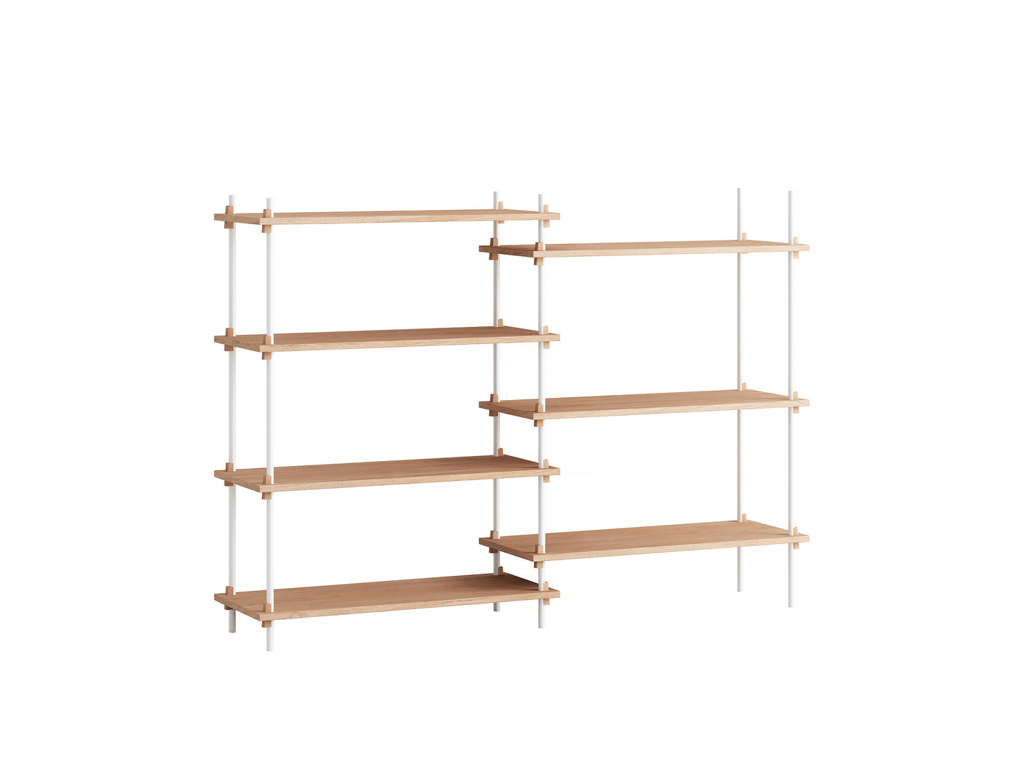 Moebe Shelving System - S.115.2.A Set in White / Oiled Oak