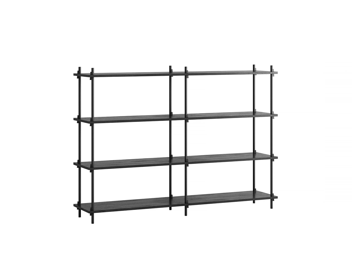 Moebe Shelving System - S.115.2.B Set in Black / Black Painted Oak