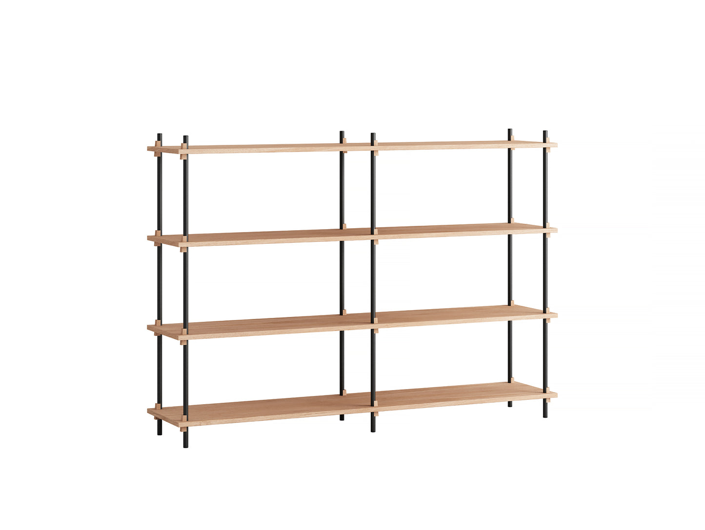 Moebe Shelving System - S.115.2.B Set in Black / Oiled Oak