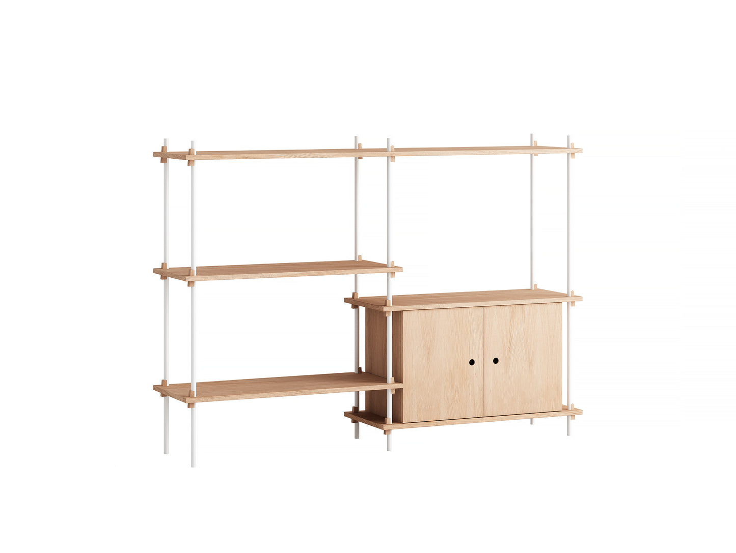 Moebe Shelving System - S.115.2.C Set in White / Oiled Oak