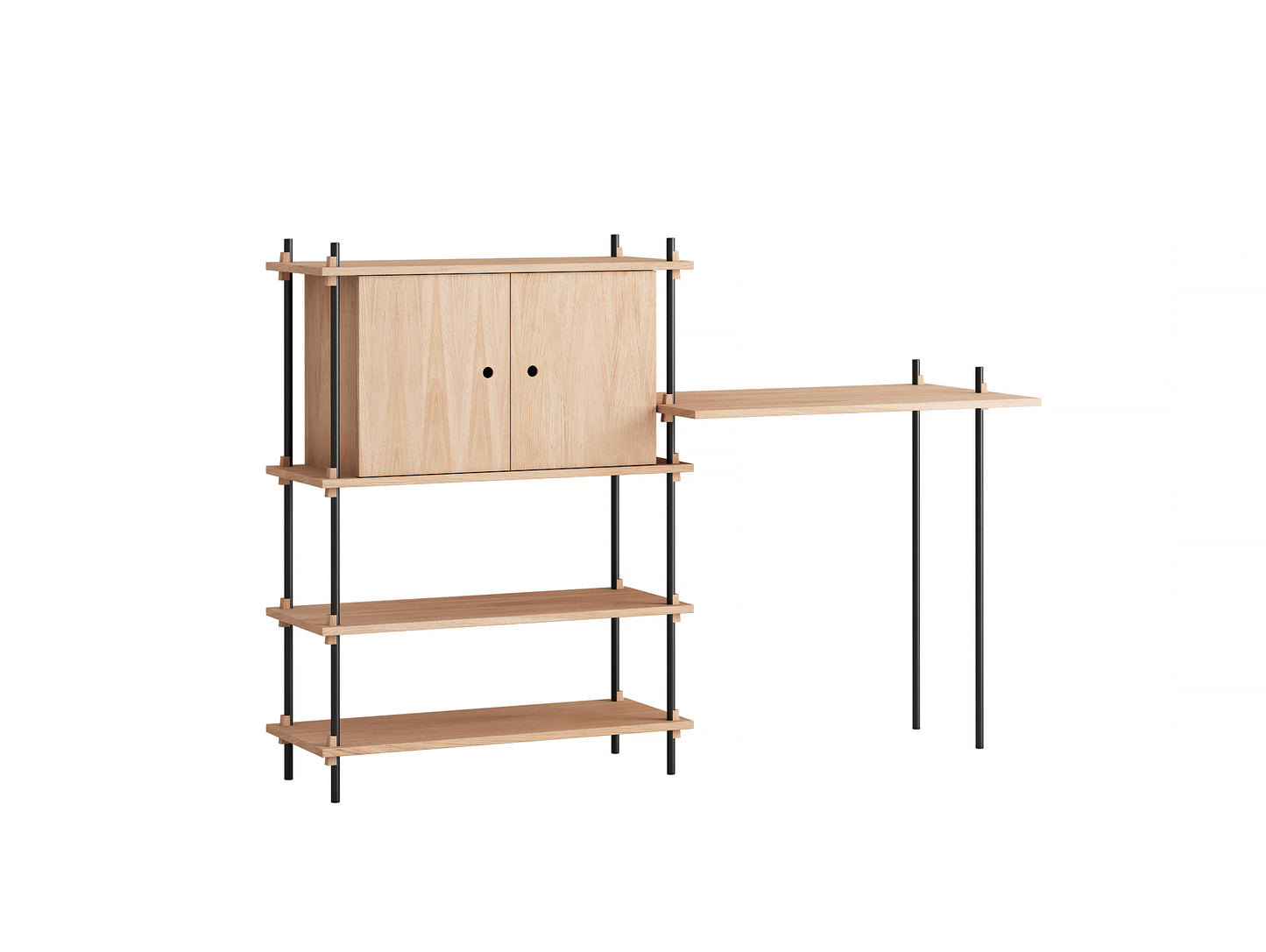 Moebe Shelving System - S.115.2.D Set in Black / Oiled Oak