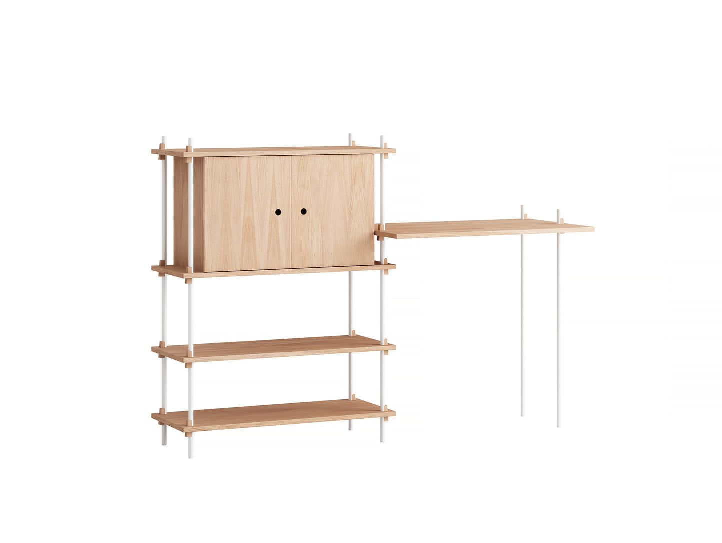 Moebe Shelving System - S.115.2.D Set in White / Oiled Oak