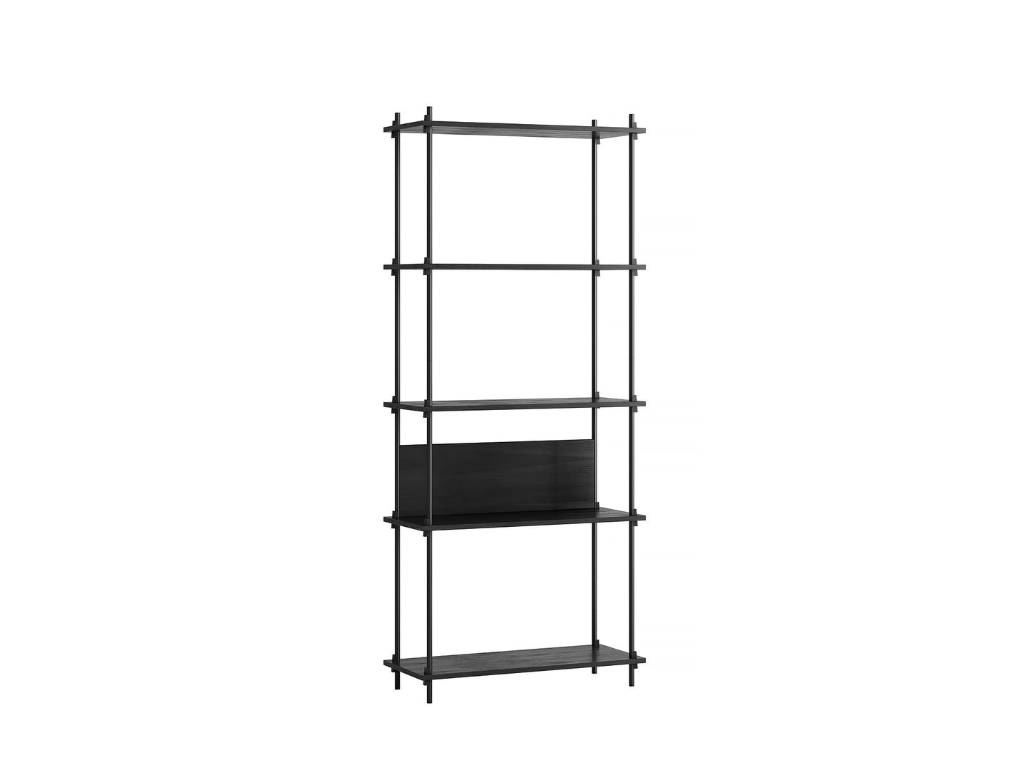 Moebe Shelving System - S.200.1.A Set in Black / Black Painted Oak