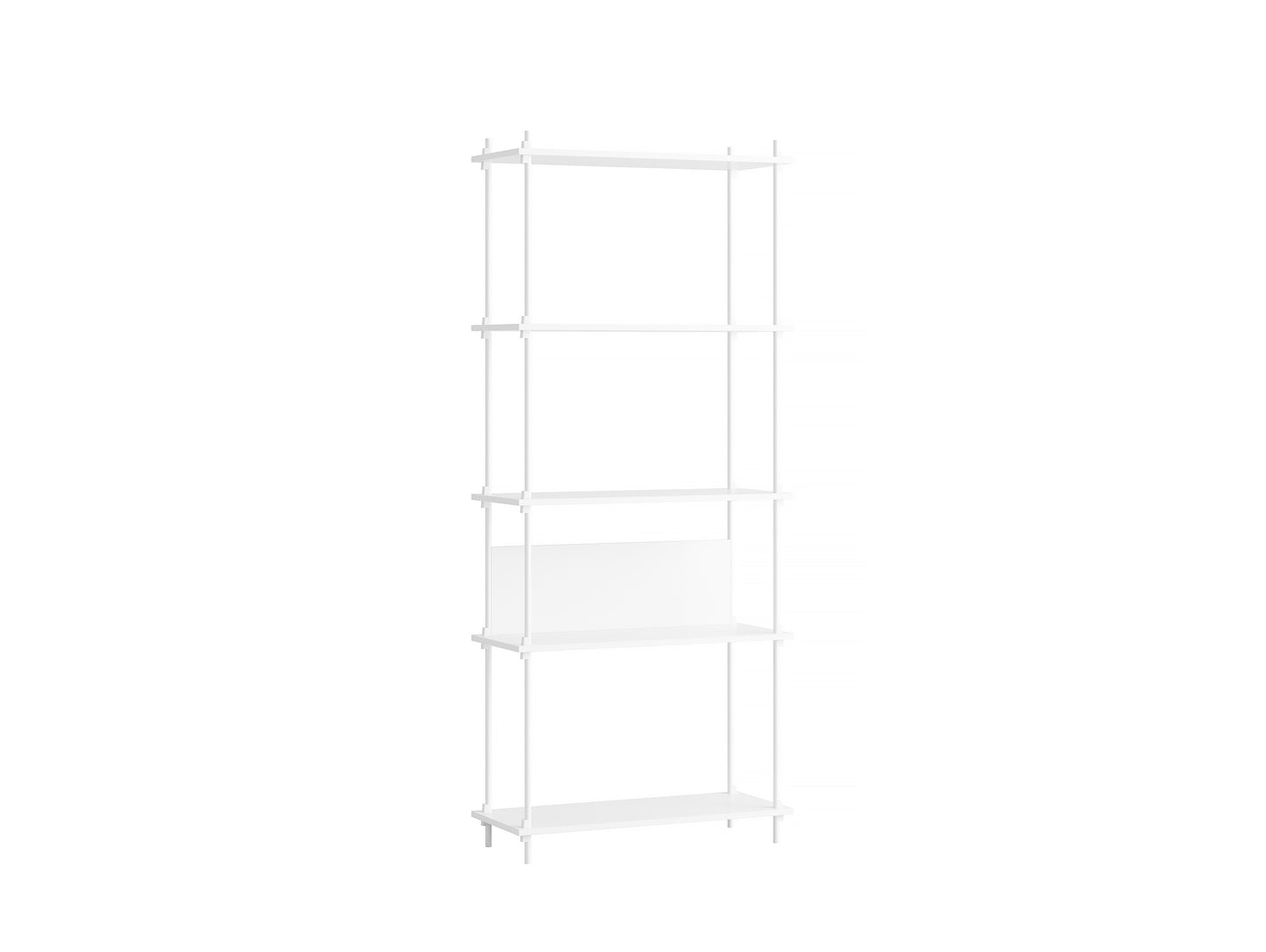 Moebe Shelving System - S.200.1.A Set in White / White Lacquered Finish