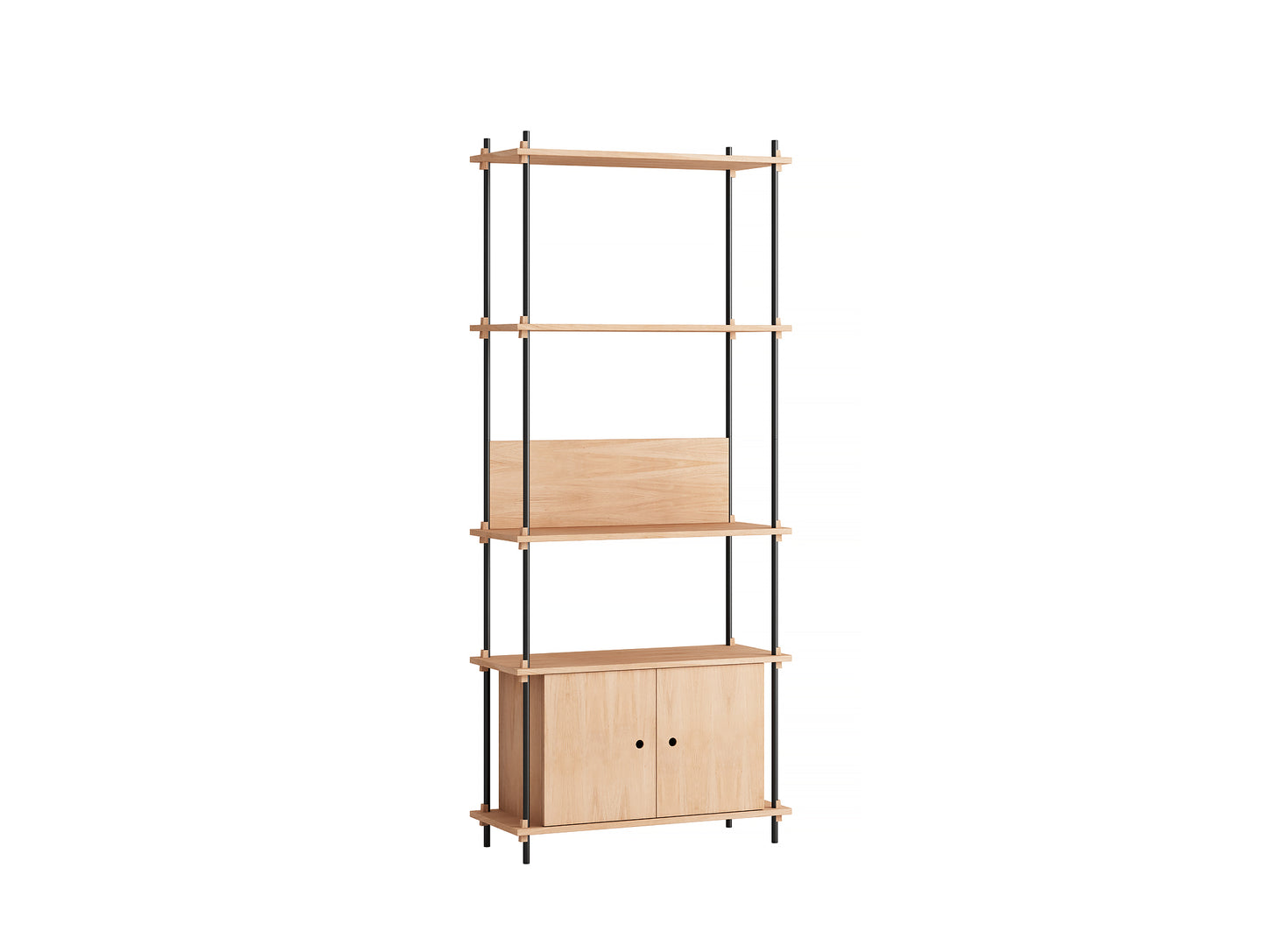 Moebe Shelving System - S.200.1.B Set in Black / Oiled Oak