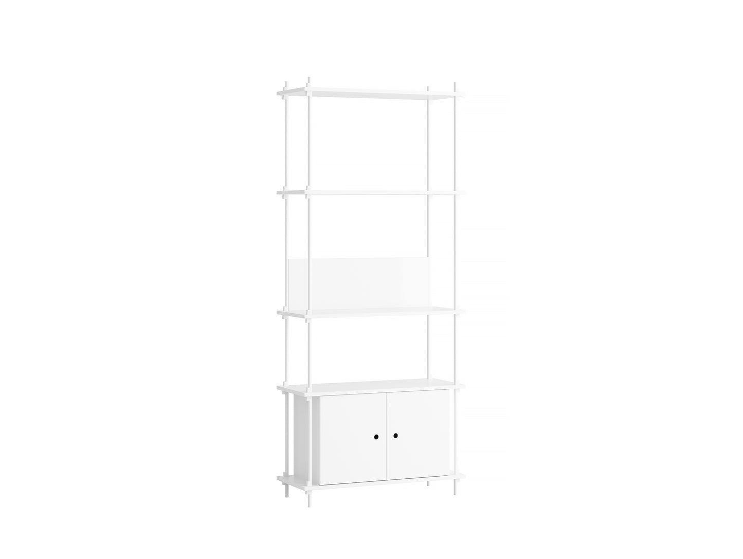 Moebe Shelving System - S.200.1.B Set in White / White Lacquered Finish