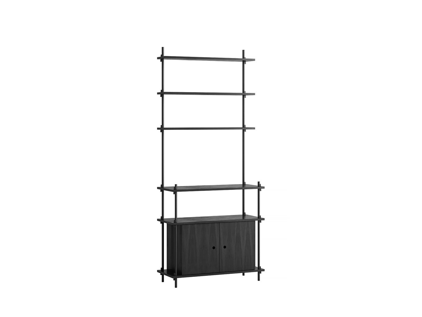 Moebe Shelving System - S.200.1.C Set in Black / Black Painted Oak