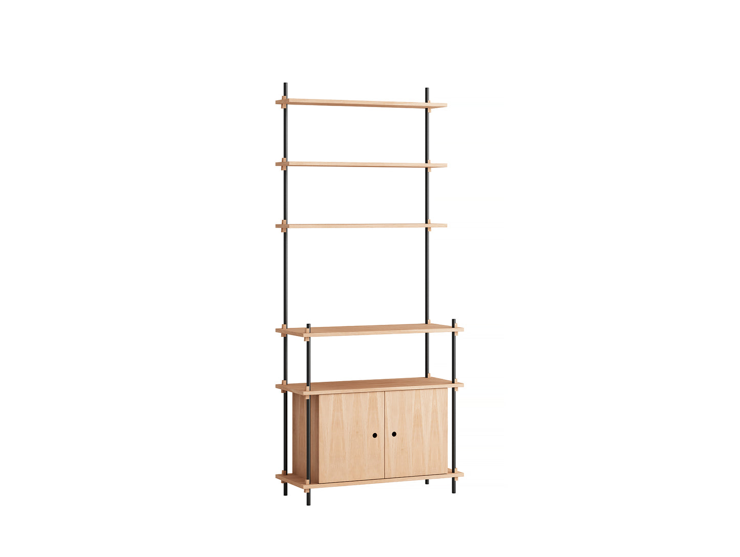 Moebe Shelving System - S.200.1.C Set in Black / Oiled Oak