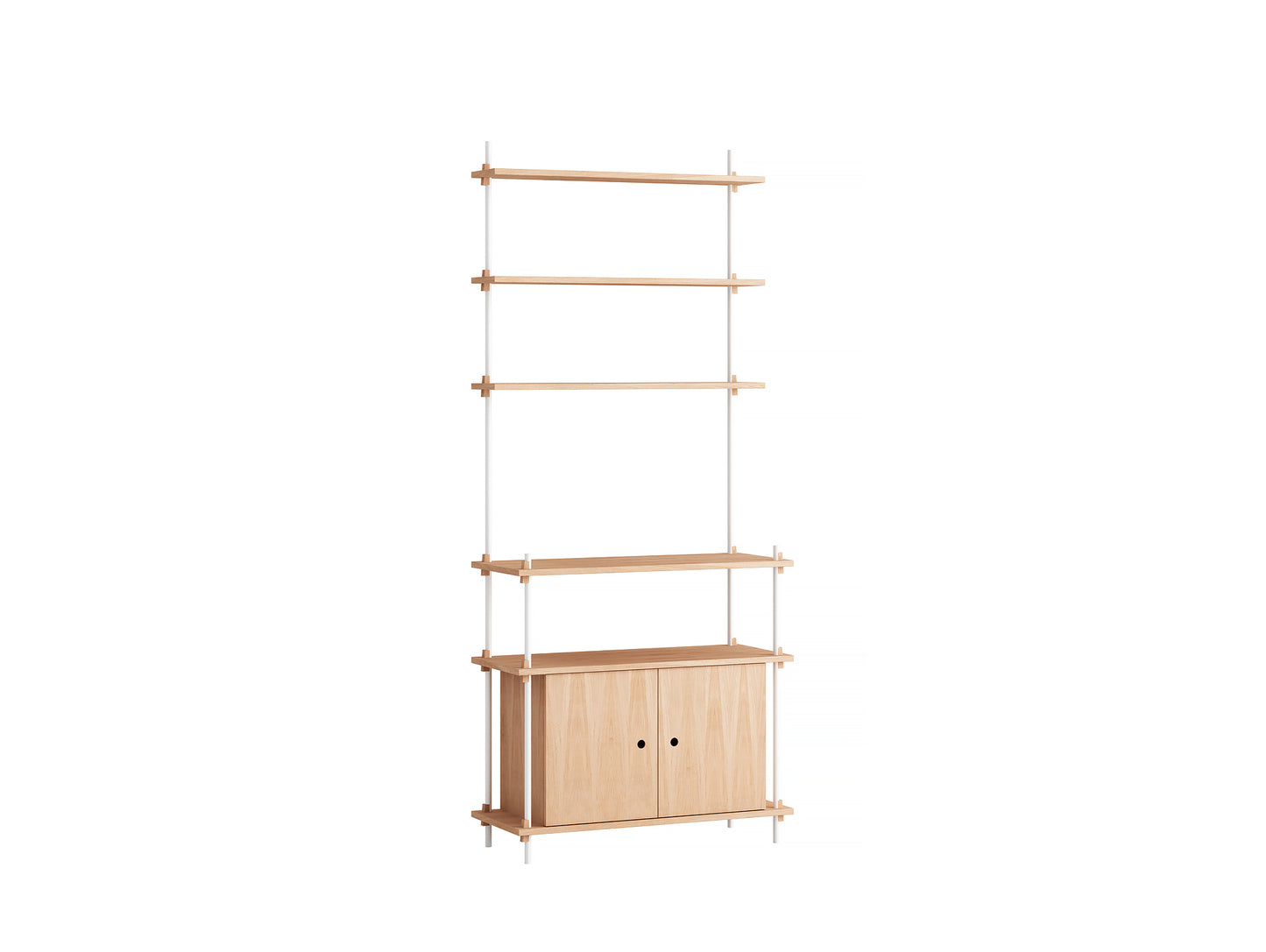 Moebe Shelving System - S.200.1.C Set in White / Oiled Oak