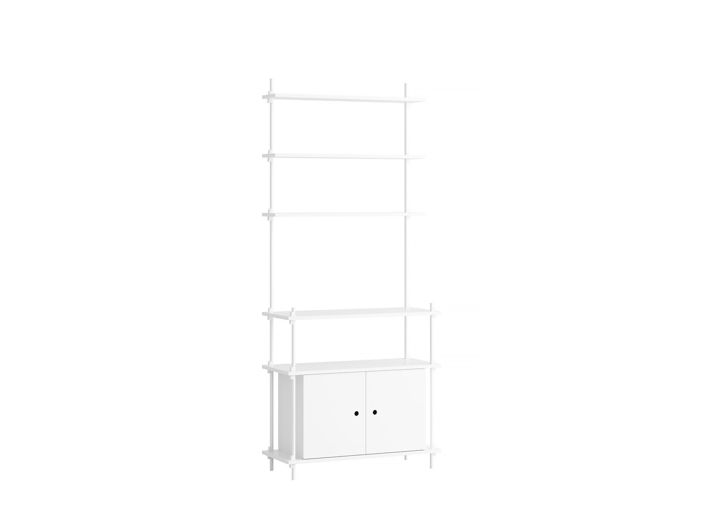 Moebe Shelving System - S.200.1.C Set in White / White Lacquered Finish