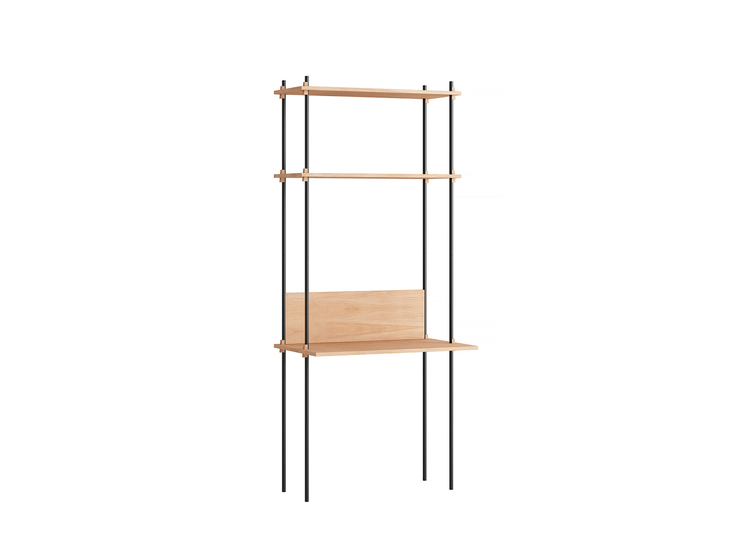 Moebe Shelving System - S.200.1.D Set in Black / Oiled Oak