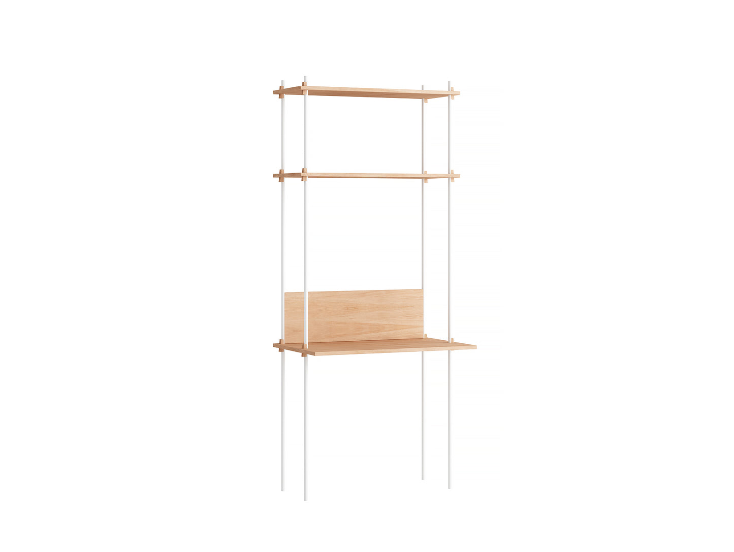 Moebe Shelving System - S.200.1.D Set in White / Oiled Oak