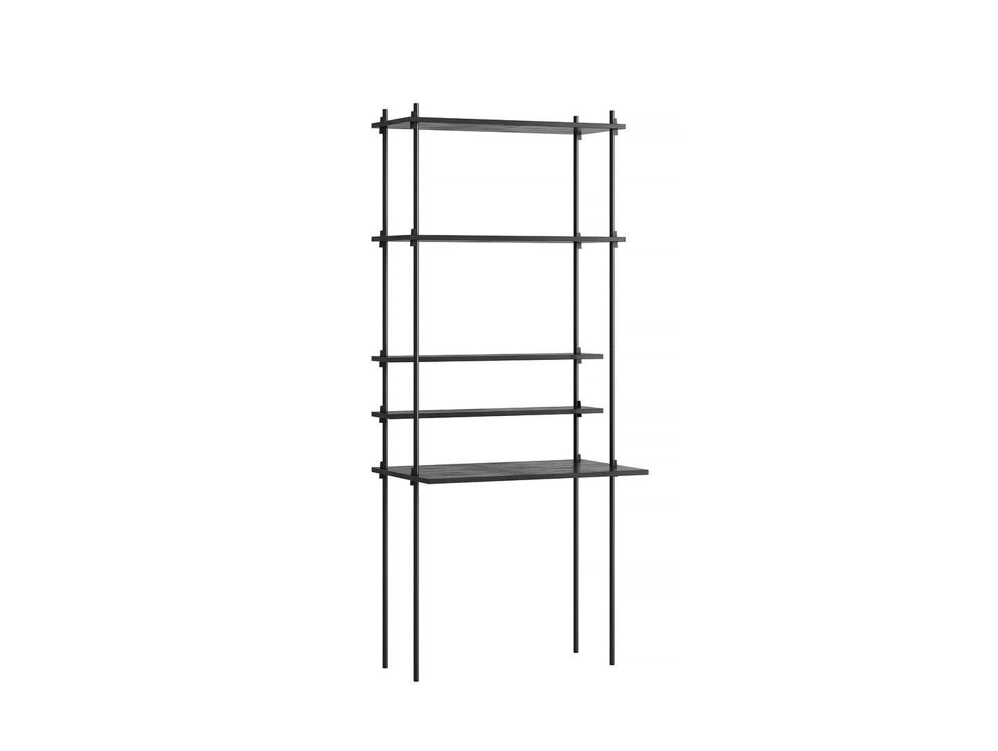 Moebe Shelving System - S.200.1.E Set in Black / Black Painted Oak