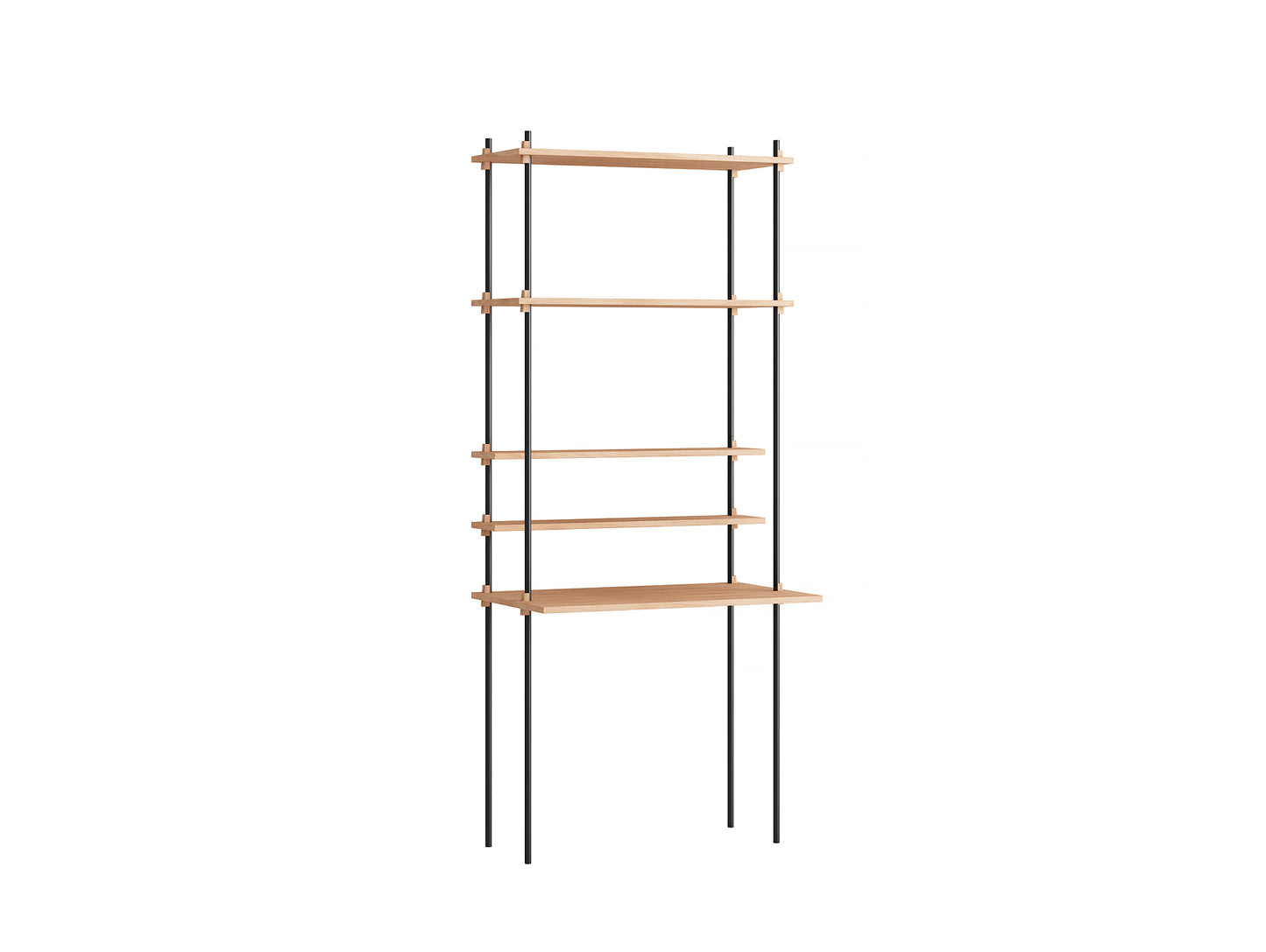 Moebe Shelving System - S.200.1.E Set in Black / Oiled Oak