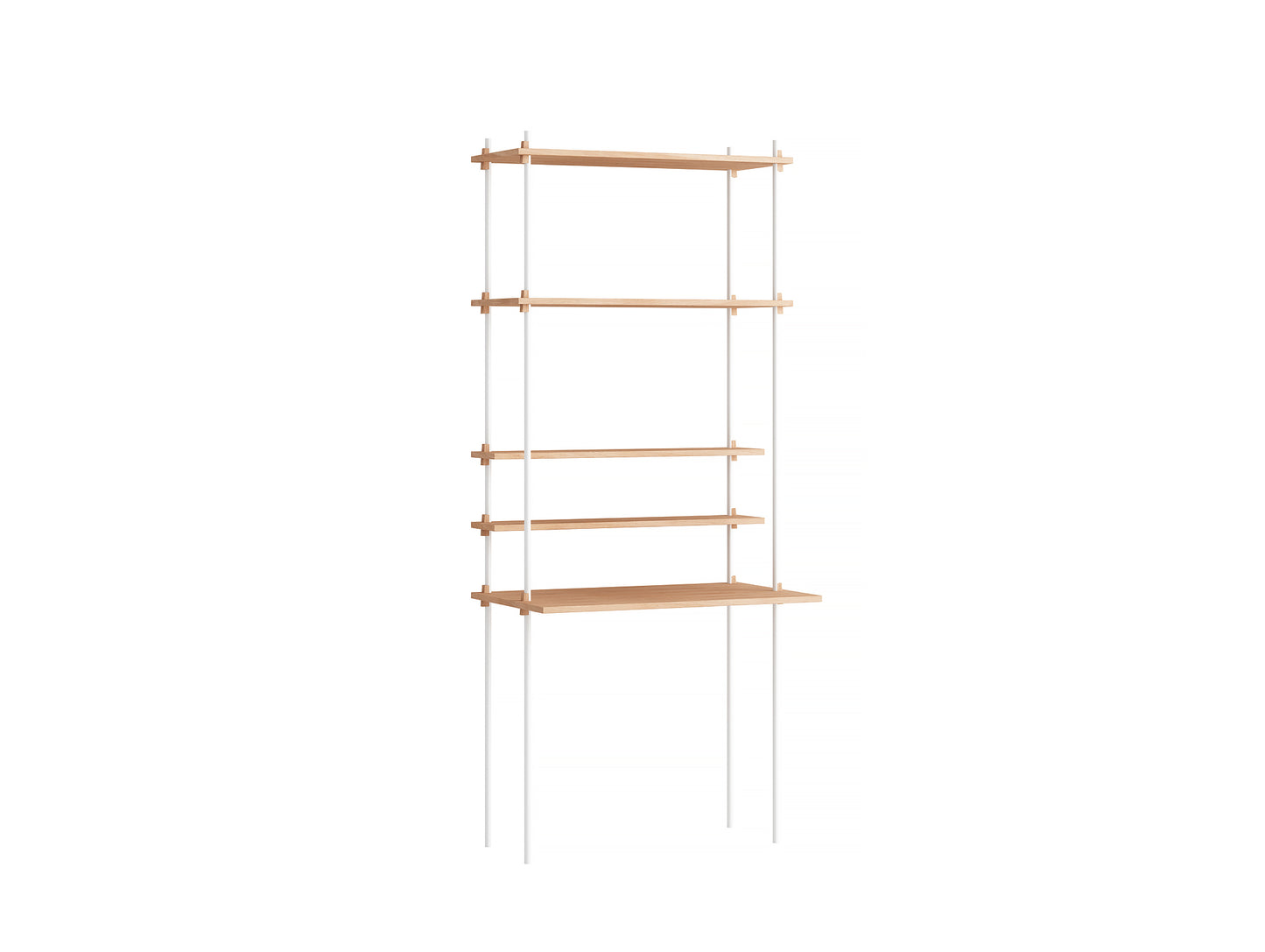 Moebe Shelving System - S.200.1.E Set in White / Oiled Oak