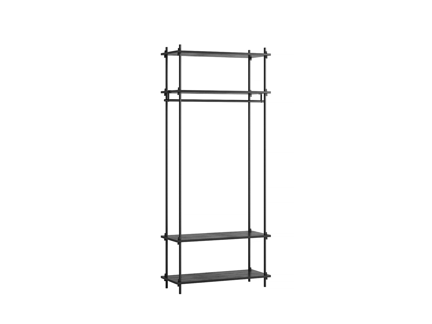 Moebe Shelving System - S.200.1.F Set in Black / Black Painted Oak
