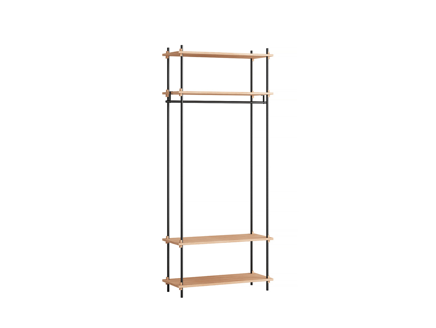 Moebe Shelving System - S.200.1.F Set in Black / Oiled Oak