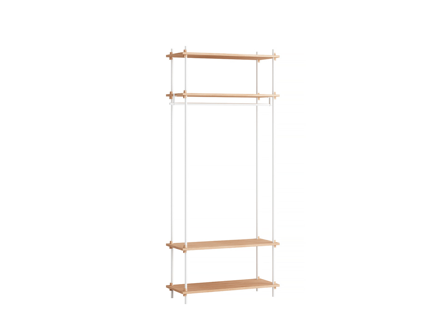 Moebe Shelving System - S.200.1.F Set in White / Oiled Oak