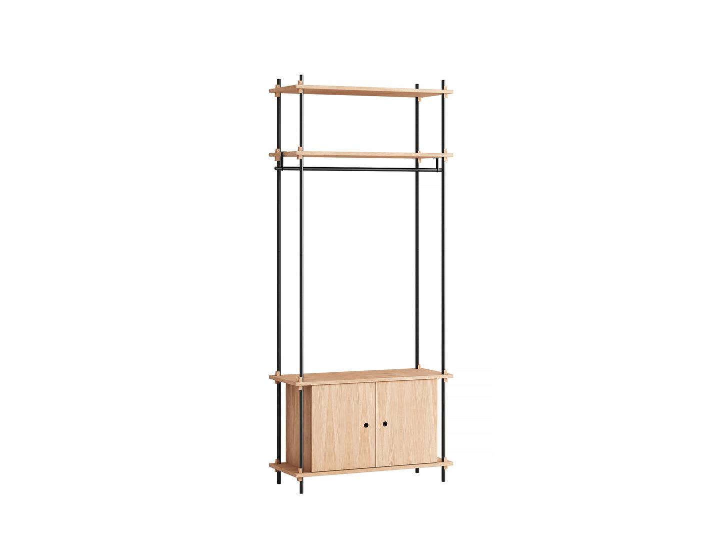 Moebe Shelving System - S.200.1.G Set in Black / Oiled Oak