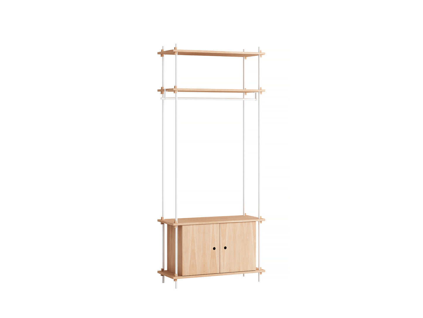 Moebe Shelving System - S.200.1.G Set in White / Oiled Oak