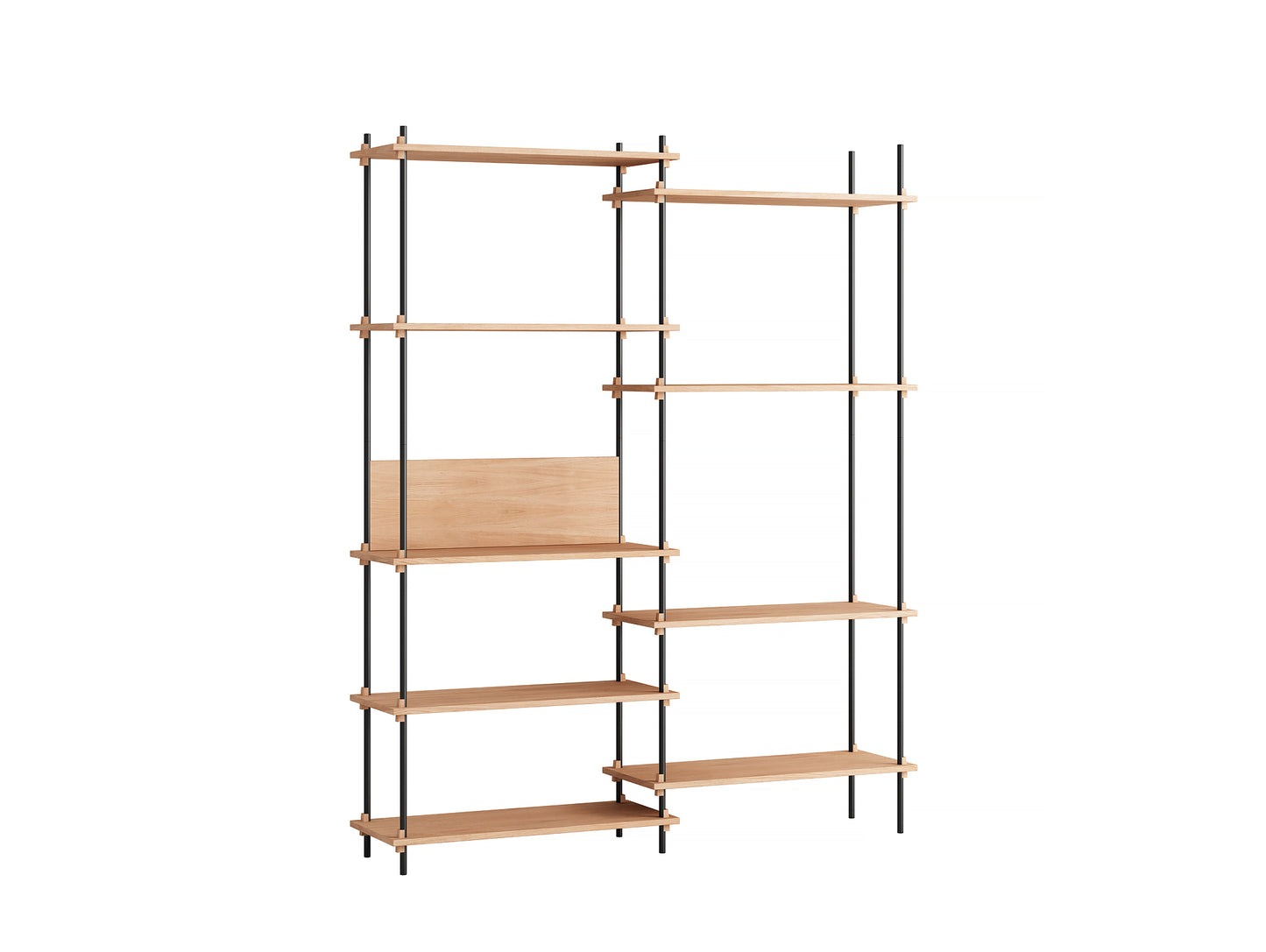 Moebe Shelving System - S.200.2.A Set in Black / Oiled Oak