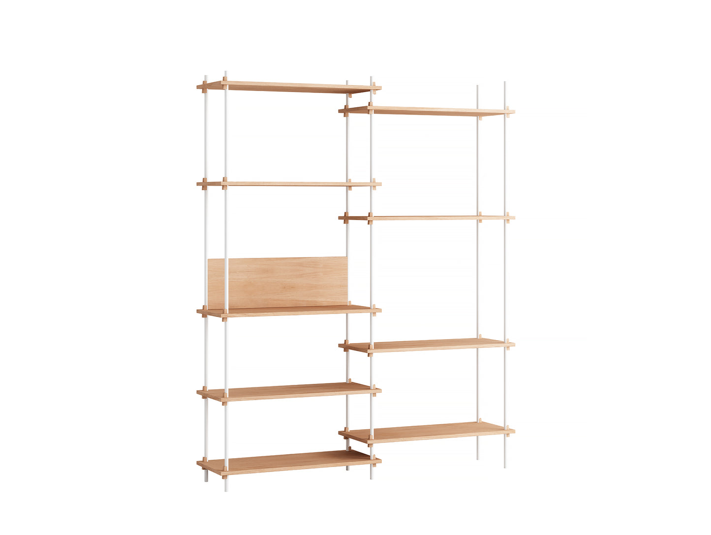 Moebe Shelving System - S.200.2.A Set in White / Oiled Oak
