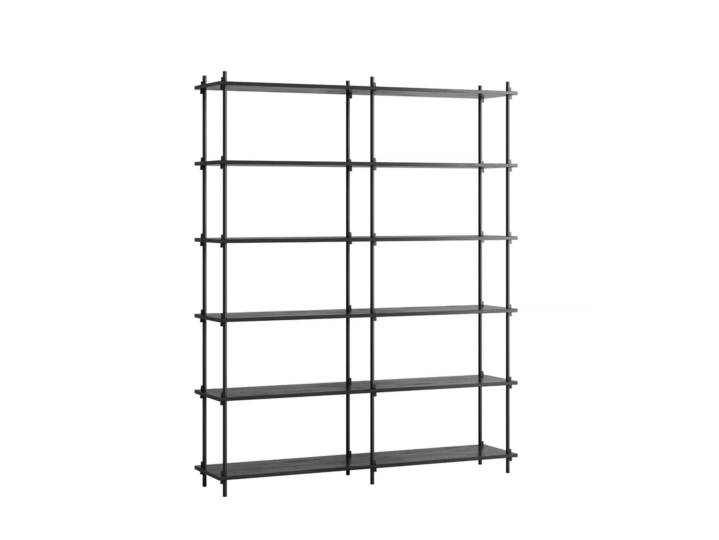 Moebe Shelving System - S.200.2.B Set in Black / Black Painted Oak