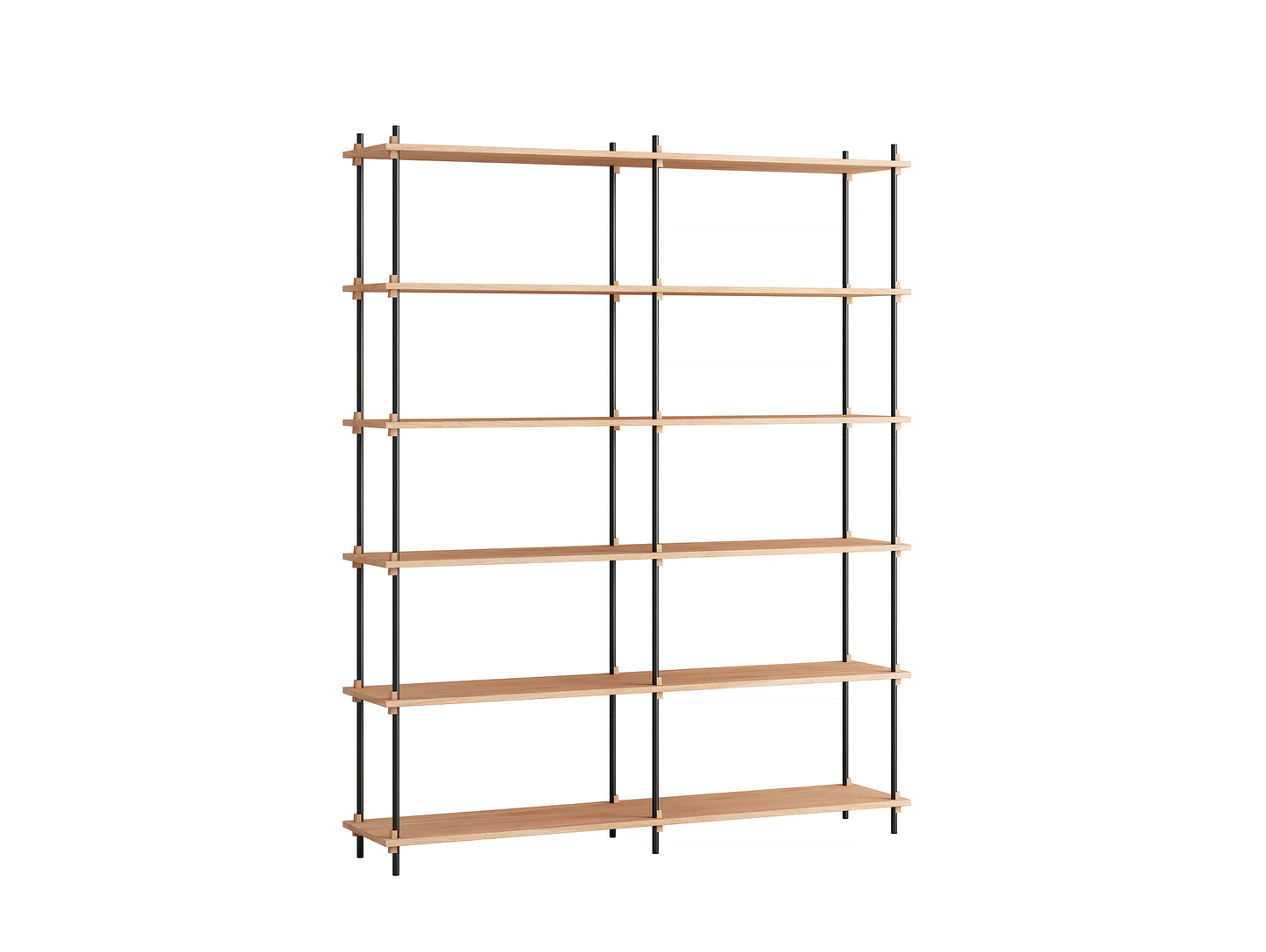 Moebe Shelving System - S.200.2.B Set in Black / Oiled Oak