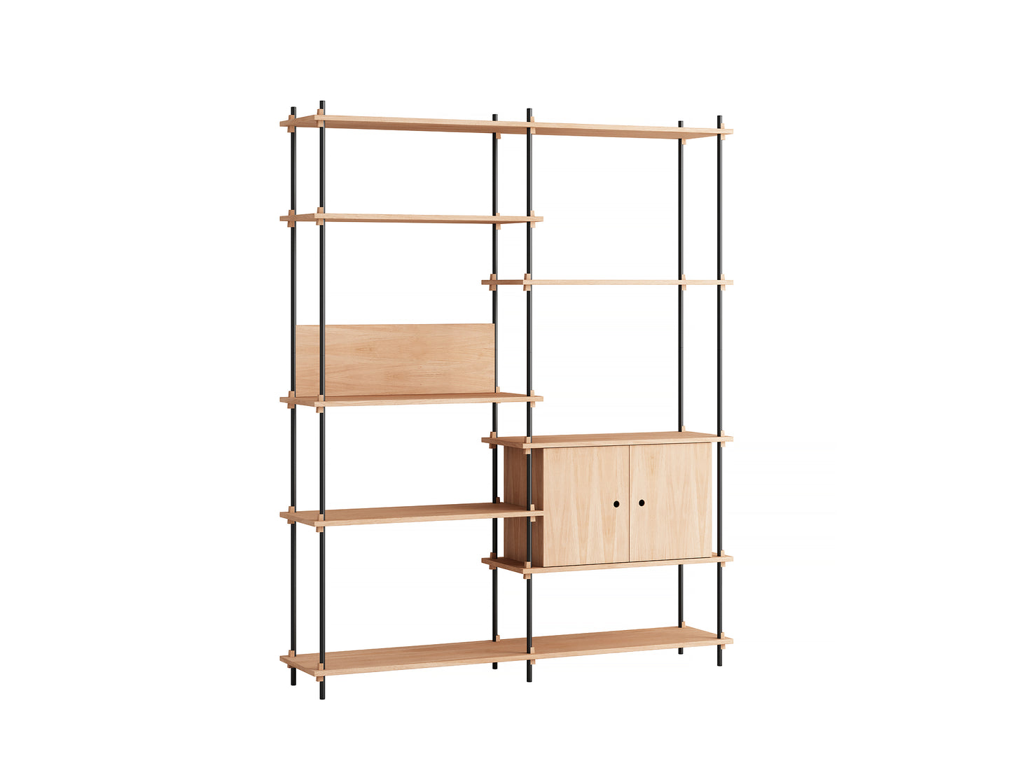Moebe Shelving System - S.200.2.C Set in Black / Oiled Oak