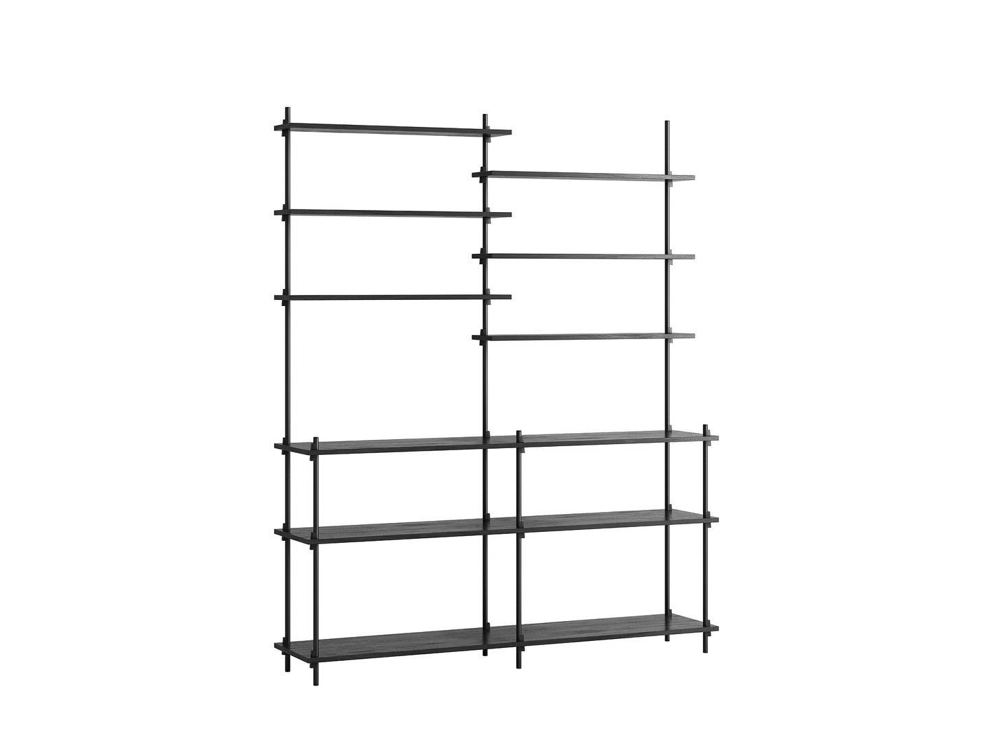 Moebe Shelving System - S.200.2.D Set in Black / Black Painted Oak