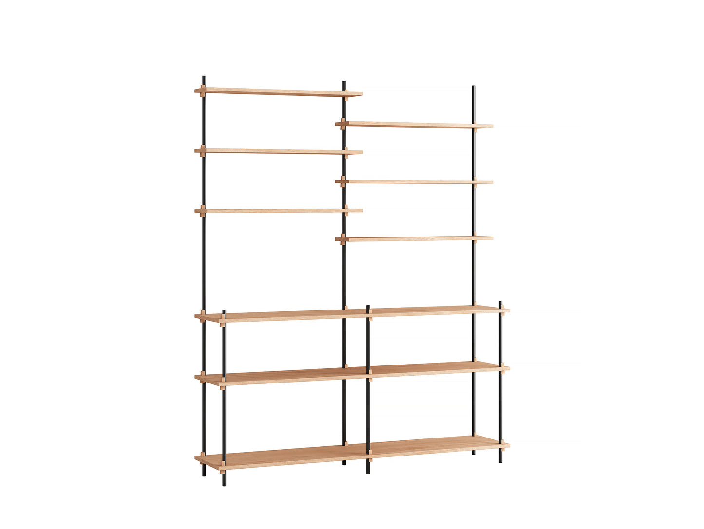 Moebe Shelving System - S.200.2.D Set in Black / Oiled Oak