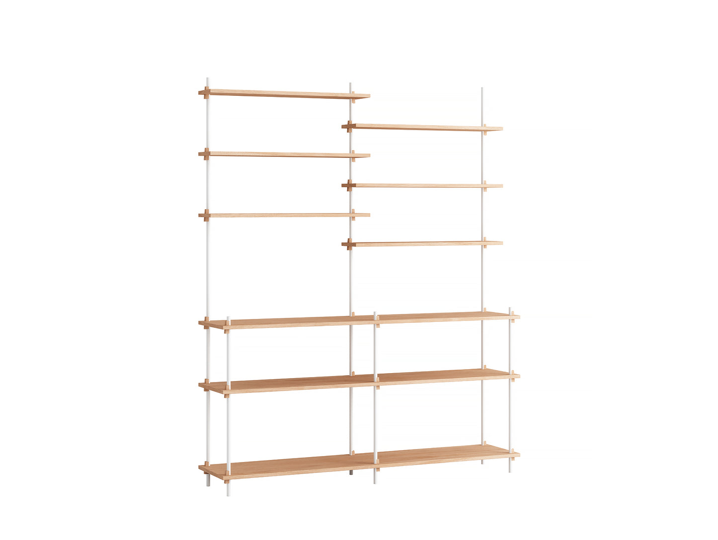 Moebe Shelving System - S.200.2.D Set in White / Oiled Oak
