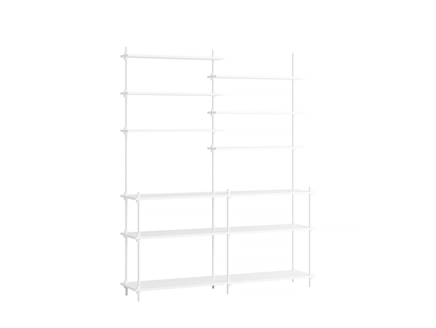 Moebe Shelving System - S.200.2.D Set in White / White Lacquered Finish