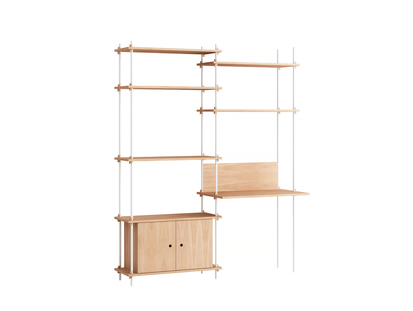 Moebe Shelving System - S.200.2.E Set in White / Oiled Oak