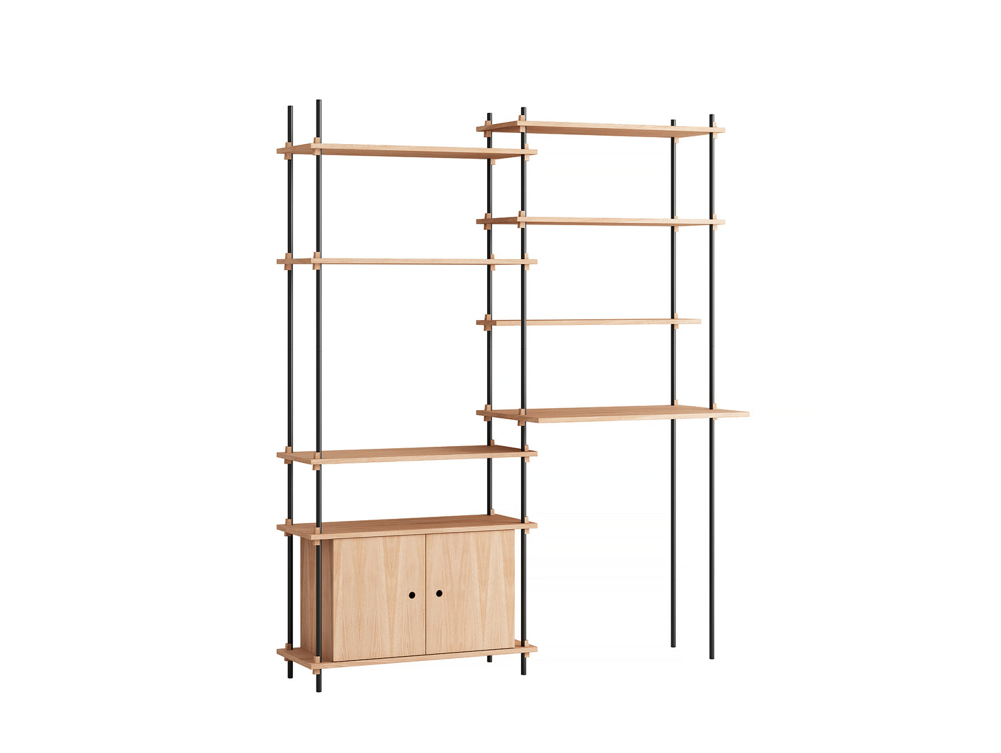 Moebe Shelving System - S.200.2.F Set in Black / Oiled Oak