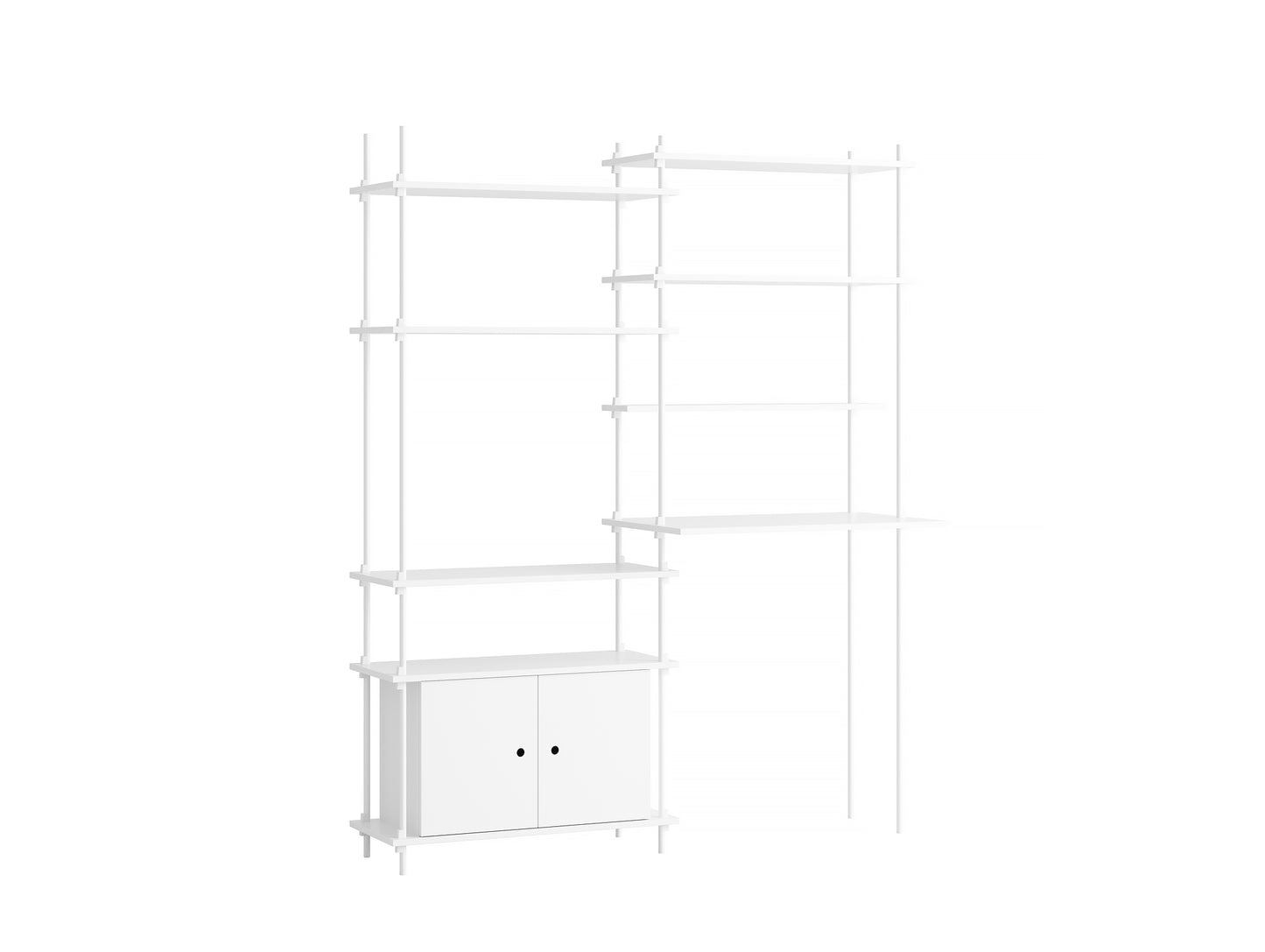Moebe Shelving System - S.200.2.F Set in White / White Lacquered Finish