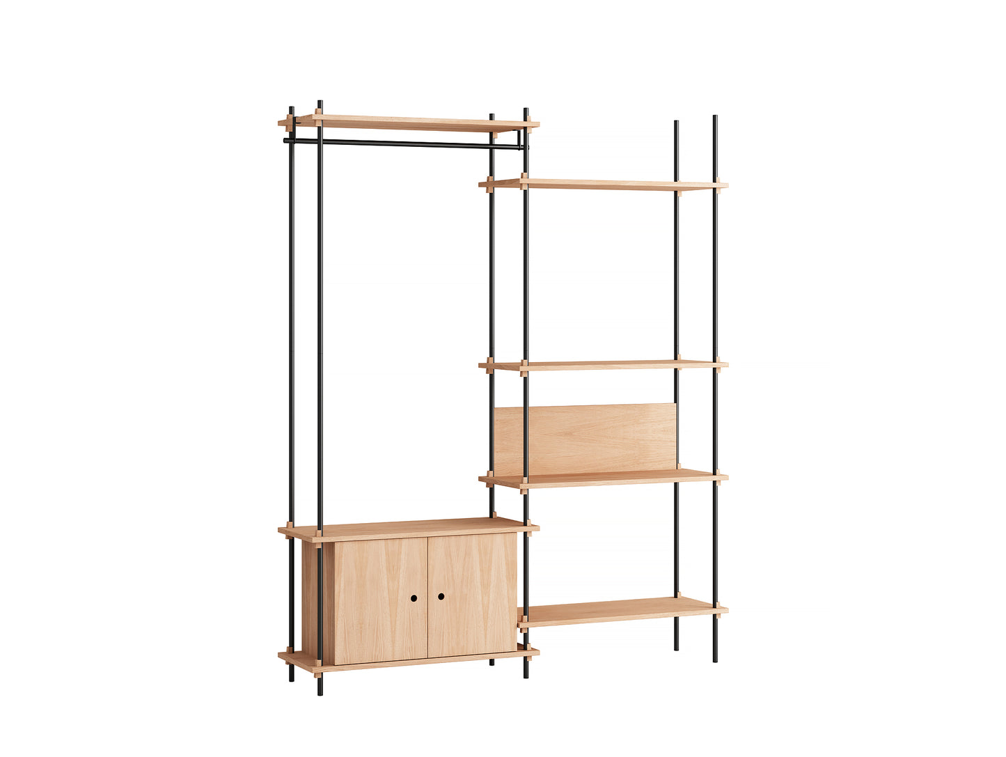Moebe Shelving System - S.200.2.G Set in Black / Oiled Oak