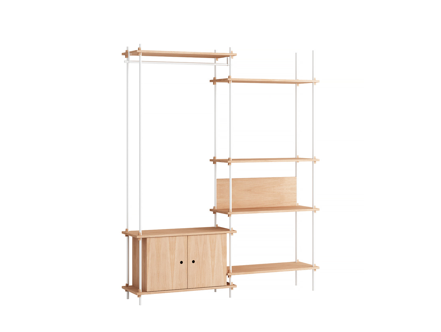 Moebe Shelving System - S.200.2.G Set in White / Oiled Oak