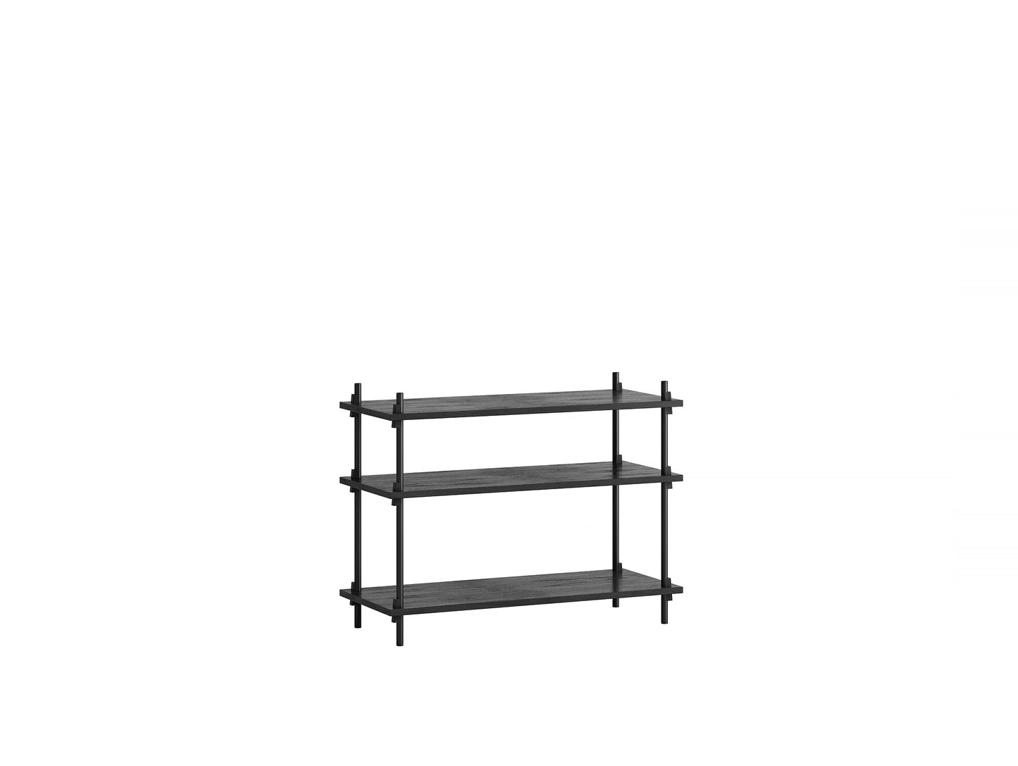 Moebe Shelving System - S.65.1.A Set in Black / Black Painted Oak