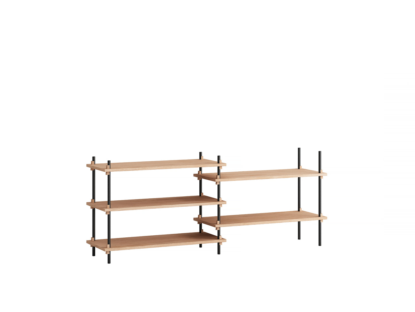 Moebe Shelving System - S.65.2A Set in Black / Oiled Oak