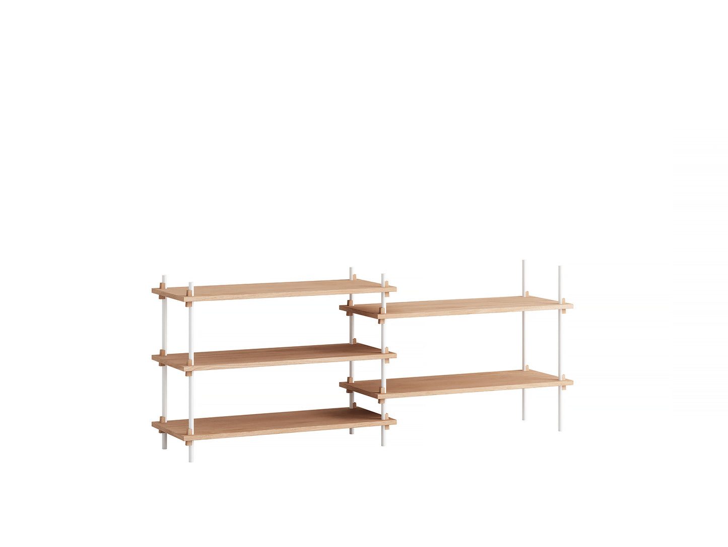 Moebe Shelving System - S.65.2.A Set in White / Oiled Oak